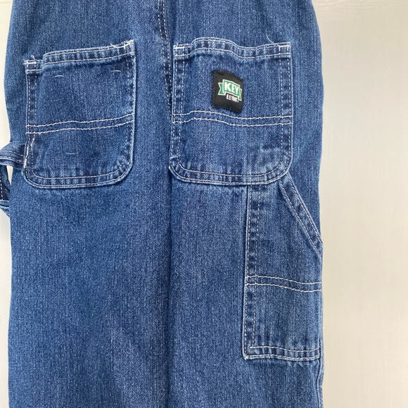 Toddler Key Brand Denim Adjustable Blue Jean Bibs 2T farmer Country Hillbilly - Picture 10 of 16